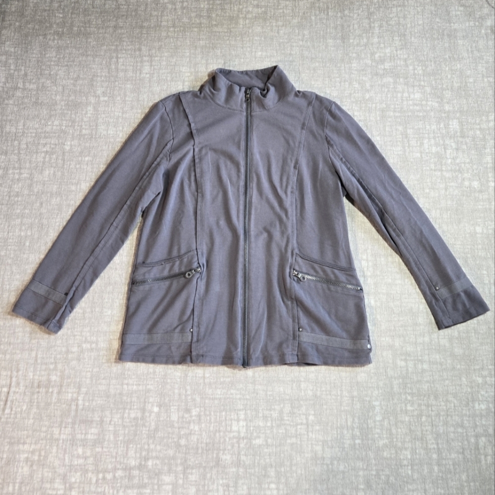 Gray Neon Buddha Size L Zip-Up Jacket